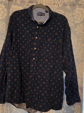American Weekend Navy Floral Print Casual Button-Down Shirt